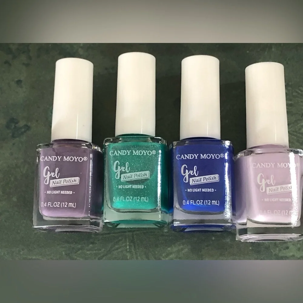 4pack Candy Moyo gel nail polish in lavender royal blue emerald green mauve‎ new